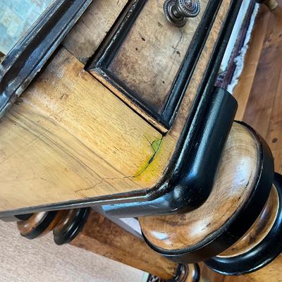 LR707 Vintage French Style Leather top Two Drawer Writing Desk
