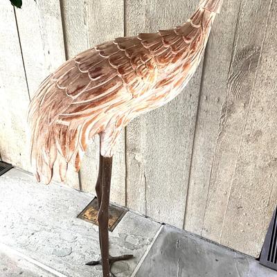 LR711 Japanese Carved Crane with Brass Legs