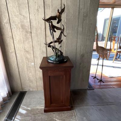 LR713 Vintage Carl Wagner Bronze "Lined Up" Sculpture on Stand