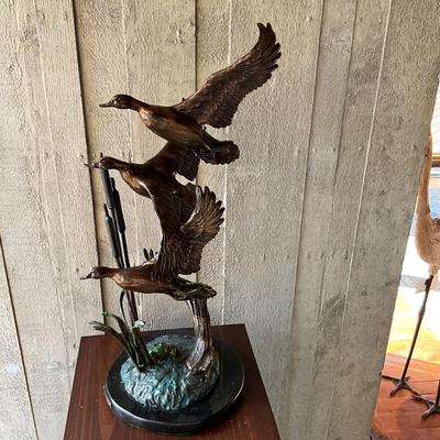LR713 Vintage Carl Wagner Bronze "Lined Up" Sculpture on Stand