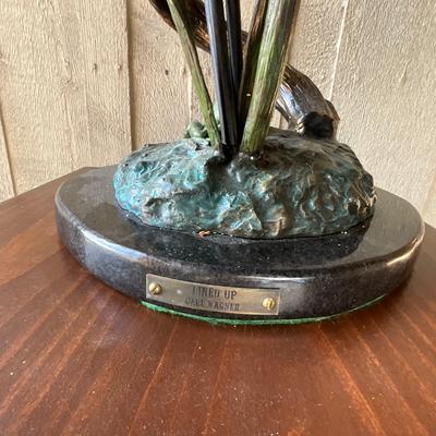 LR713 Vintage Carl Wagner Bronze "Lined Up" Sculpture on Stand