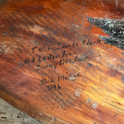 LR719 Vintage Handcarved Red Cedar Wood from Sunnyside Farm Waterfowl Carving