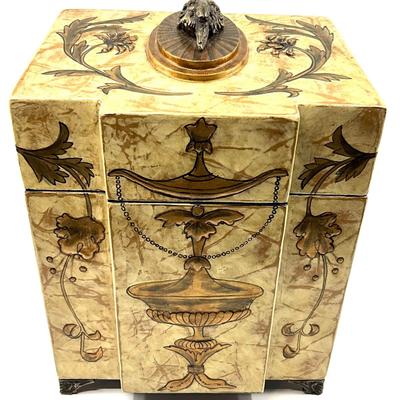 D729 Vintage Gold Painted Elephant Footed Box