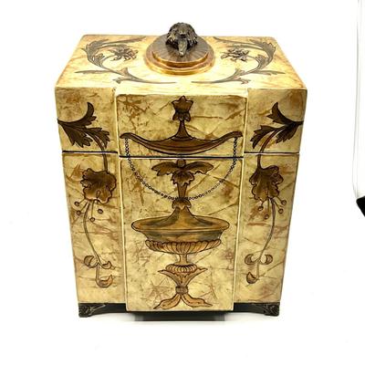 D729 Vintage Gold Painted Elephant Footed Box