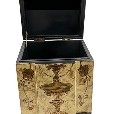D729 Vintage Gold Painted Elephant Footed Box