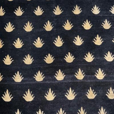 D732 Vintage Odegard Wool Black and Gold Belak Rug