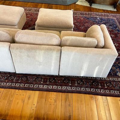 LR736 Large Mid Century Off White Down filled Sectional Sofa