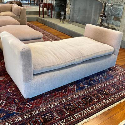 LR737 Vintage Mid Century Modern Open Arm Upholstered Bench