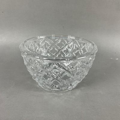 D741 Large Tiffany & Co. Crystal Bamboo Style Bowl