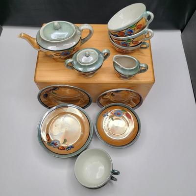 Vintage Japan Porcelain Lustureware Child's Tea Set