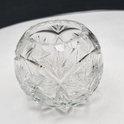 Decorative Cut Crystal Trio Candlestick Holder & Bowls