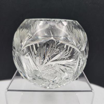 Decorative Cut Crystal Trio Candlestick Holder & Bowls