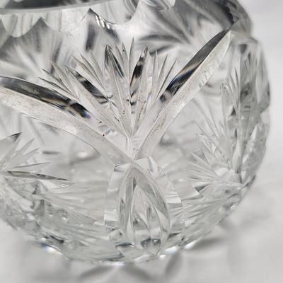 Decorative Cut Crystal Trio Candlestick Holder & Bowls
