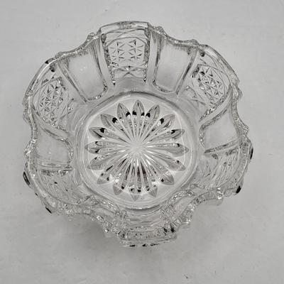 Decorative Cut Crystal Trio Candlestick Holder & Bowls