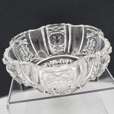 Decorative Cut Crystal Trio Candlestick Holder & Bowls