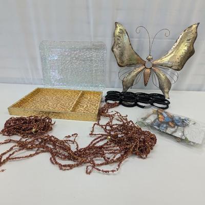 Home Decor Items Butterflies Scarf Holder Trays