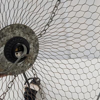 Chicken Wire Basket Hanging Light
