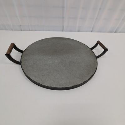Rustic Farmhouse Style Galvanized Steel Serving Tray w/Handles