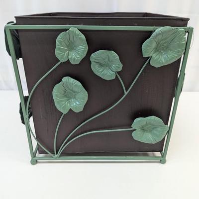 Decorative Metal Trash Bin Or Faux Flower Holder