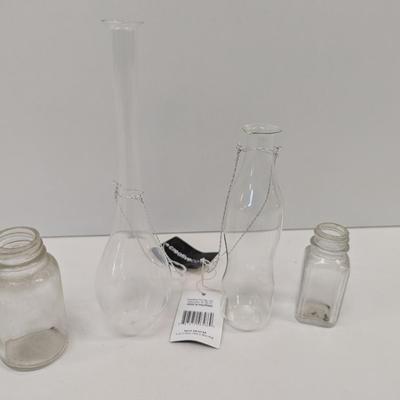 28 + Clear Glass Vases & Jars