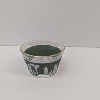 16 - Vintage Jeannette Helenic Green Classic Wedgwood Glasses