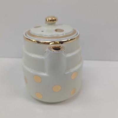 Vintage Hall's Superior Quality Kitchenware Yellow & Gold Trim Teapot