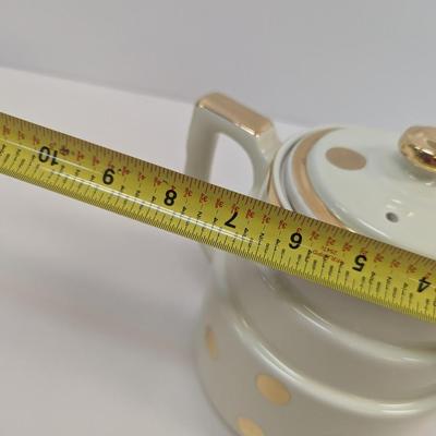 Vintage Hall's Superior Quality Kitchenware Yellow & Gold Trim Teapot