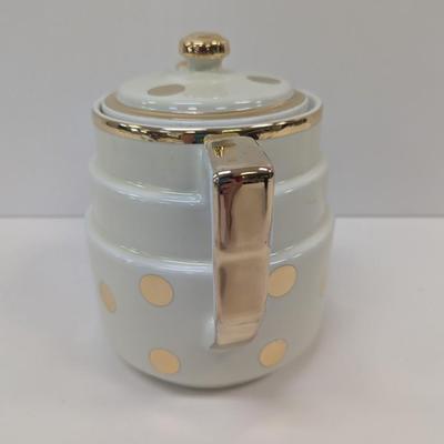 Vintage Hall's Superior Quality Kitchenware Yellow & Gold Trim Teapot