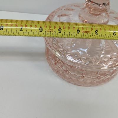 Vintage Indiana Glass Princess Pink Candy Dish With Lid