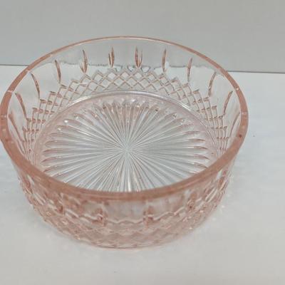 Vintage Indiana Glass Princess Pink Candy Dish With Lid