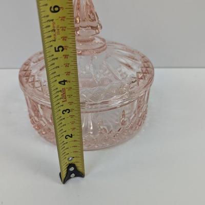 Vintage Indiana Glass Princess Pink Candy Dish With Lid