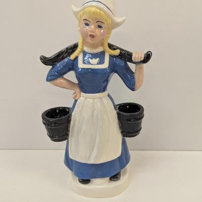 Approx 12" Glazed Porcelain Dutch Watering Girl Cast 1977