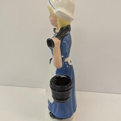 Approx 12" Glazed Porcelain Dutch Watering Girl Cast 1977