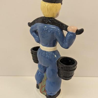 Approx 12" Glazed Porcelain Dutch Watering Boy Cast 1979