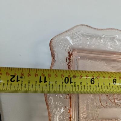 Tiara Glass Pink 11" & 7" Lord's Supper Trays Choice 1
