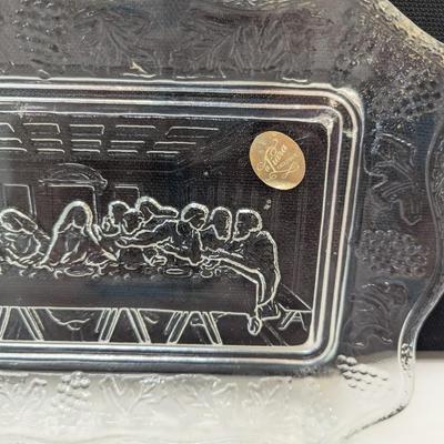 Tiara Glass White 11" Lord's Supper Tray