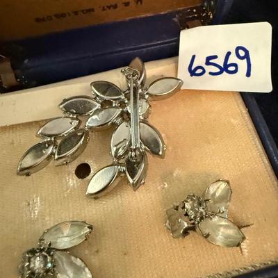 Broach and clip earrings