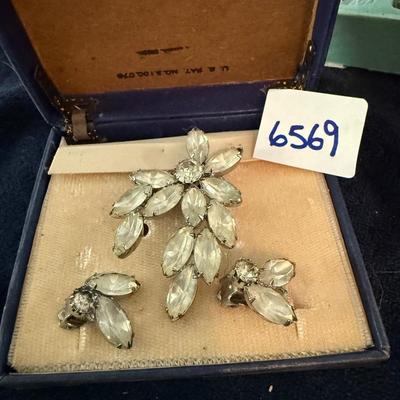 Broach and clip earrings