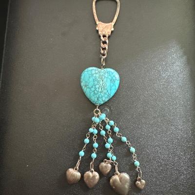 Sterling Silver / Turquoise Key Chain