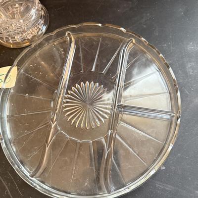 Divided serving tray & vase