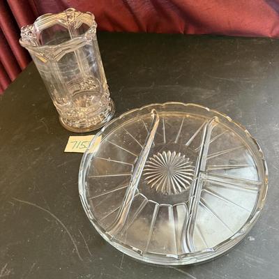Divided serving tray & vase