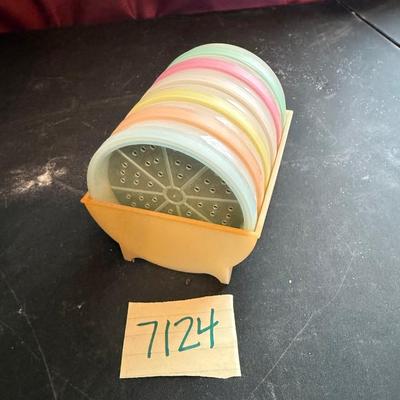 Wagon wheel coasters-Tupperware