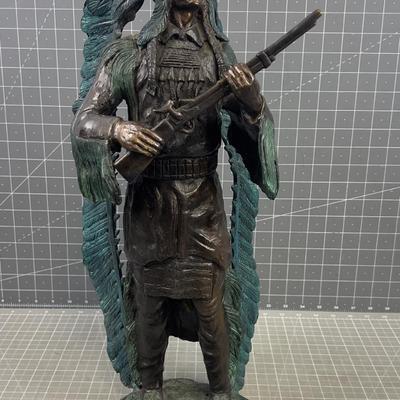 "WAR" Native American w/ Headdress & Rifle