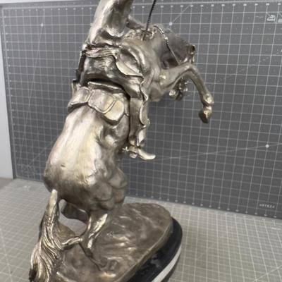 "The Bronco Buster" by Frederic Remington in Silver
