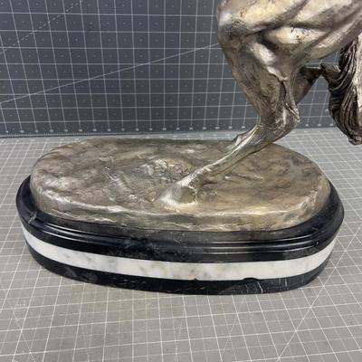"The Bronco Buster" by Frederic Remington in Silver