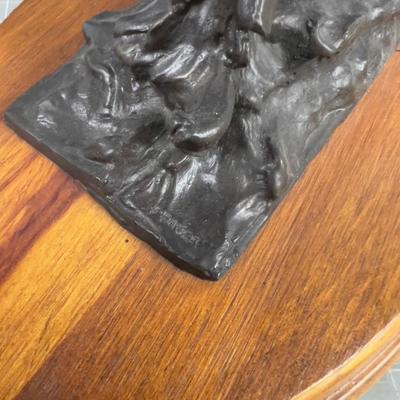 End of Trail Bronze Sculpture by Frasier On Wood Base