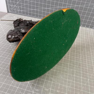End of Trail Bronze Sculpture by Frasier On Wood Base