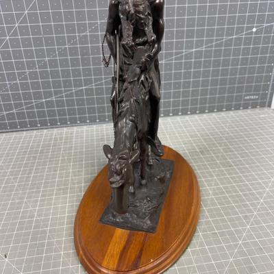 End of Trail Bronze Sculpture by Frasier On Wood Base