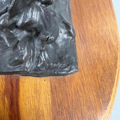 End of Trail Bronze Sculpture by Frasier On Wood Base