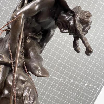 End of Trail Bronze Sculpture by Frasier On Wood Base